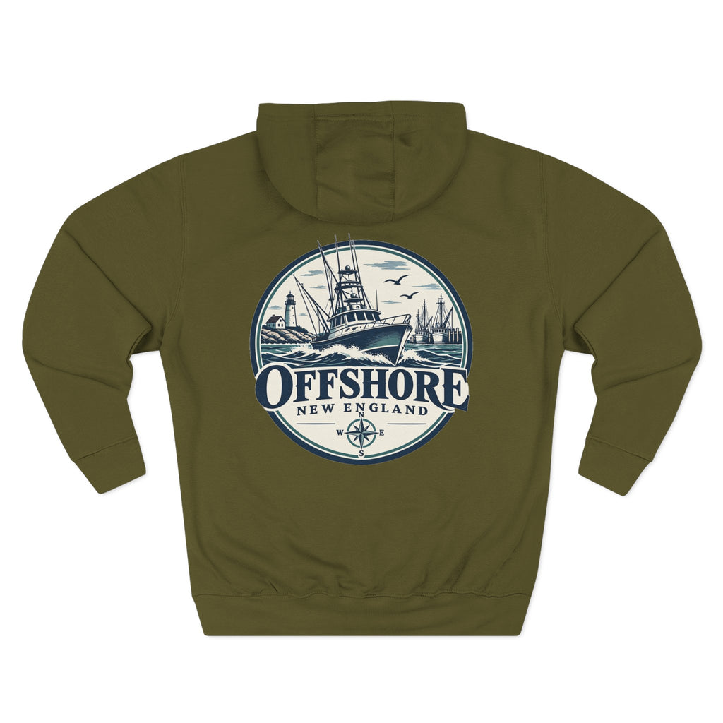 Offshore New England Hoodie — Nautical Fishing Boat Graphic