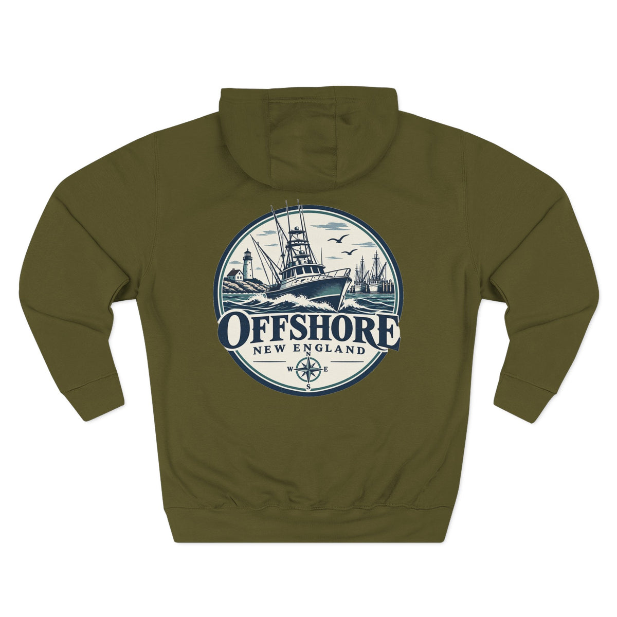 Offshore New England Hoodie — Nautical Fishing Boat Graphic