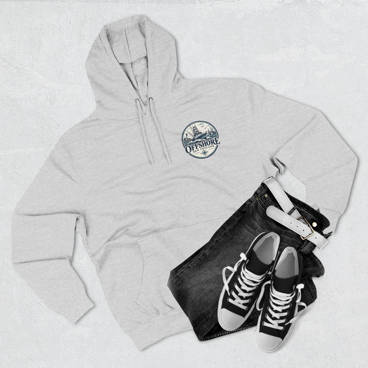 Offshore New England Hoodie — Nautical Fishing Boat Graphic