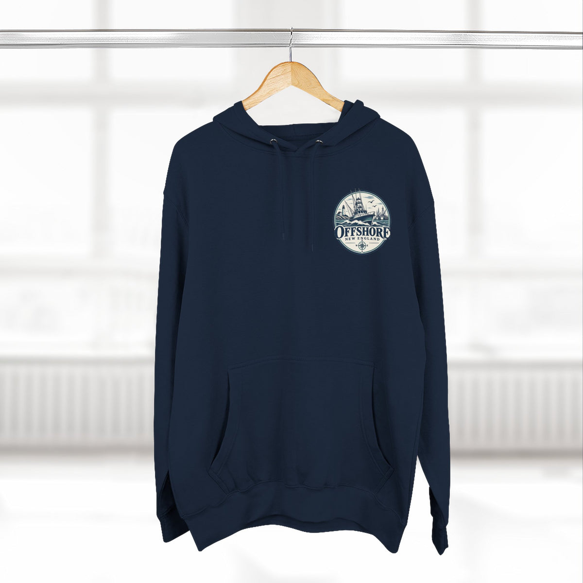 Offshore New England Hoodie — Nautical Fishing Boat Graphic