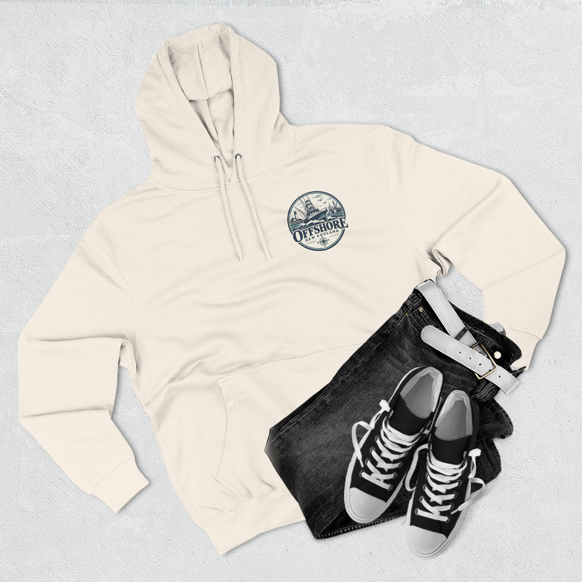 Offshore New England Hoodie — Nautical Fishing Boat Graphic