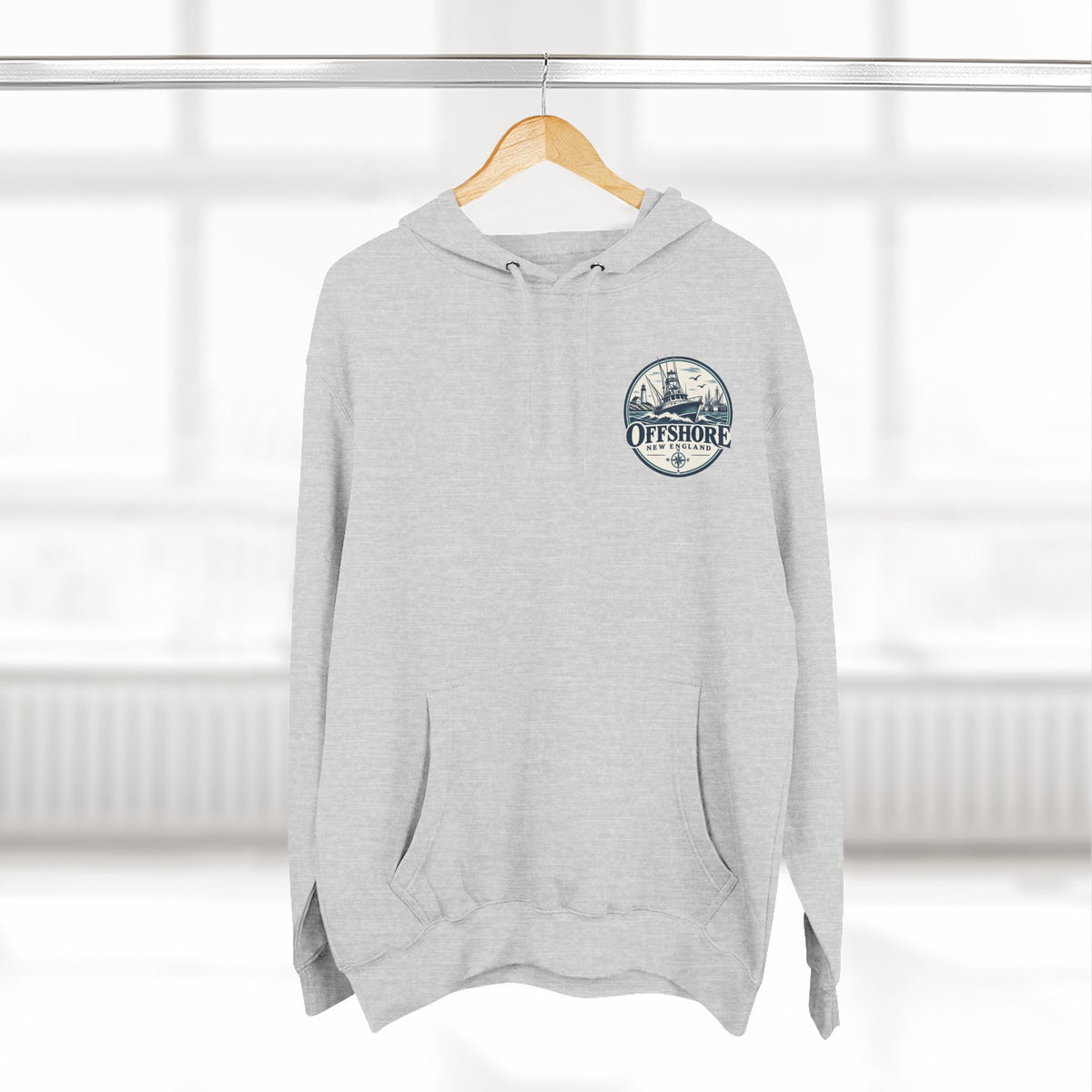 Offshore New England Hoodie — Nautical Fishing Boat Graphic