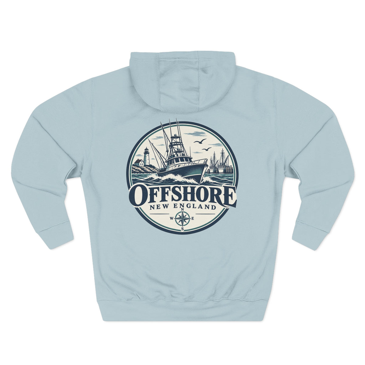 Offshore New England Hoodie — Nautical Fishing Boat Graphic
