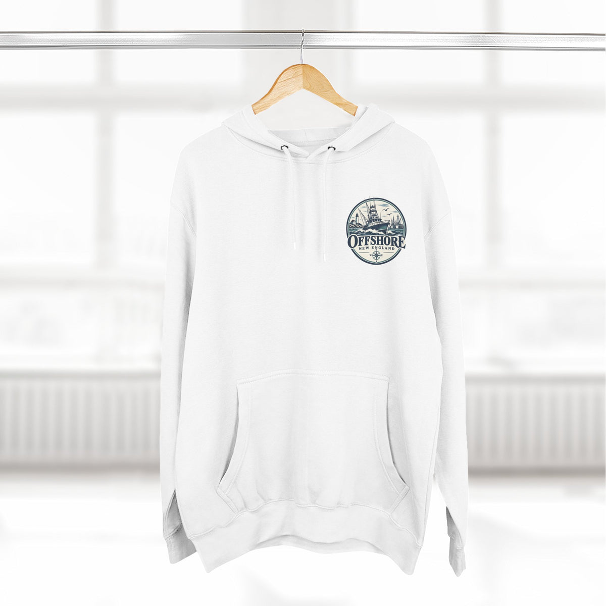 Offshore New England Hoodie — Nautical Fishing Boat Graphic