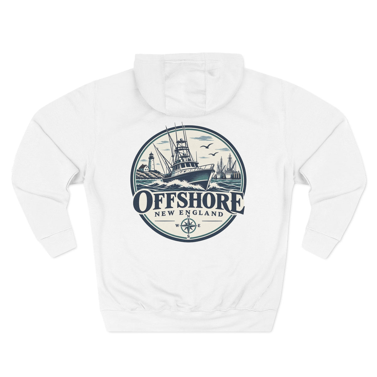 Offshore New England Hoodie — Nautical Fishing Boat Graphic